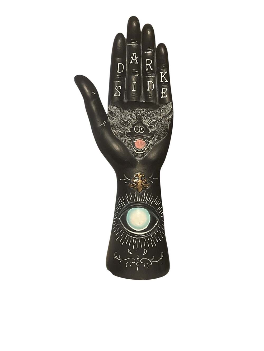Gallerie II Dark Side Bat Palmistry Hand Halloween Decorative Figurine 12”